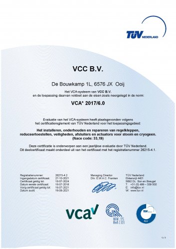 VCC BV - Certificaat ISO 9001:2015